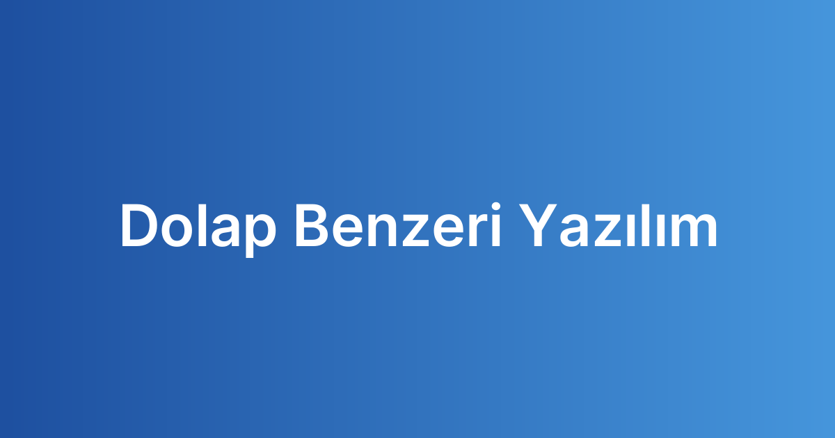 Dolap Benzeri Yazılım